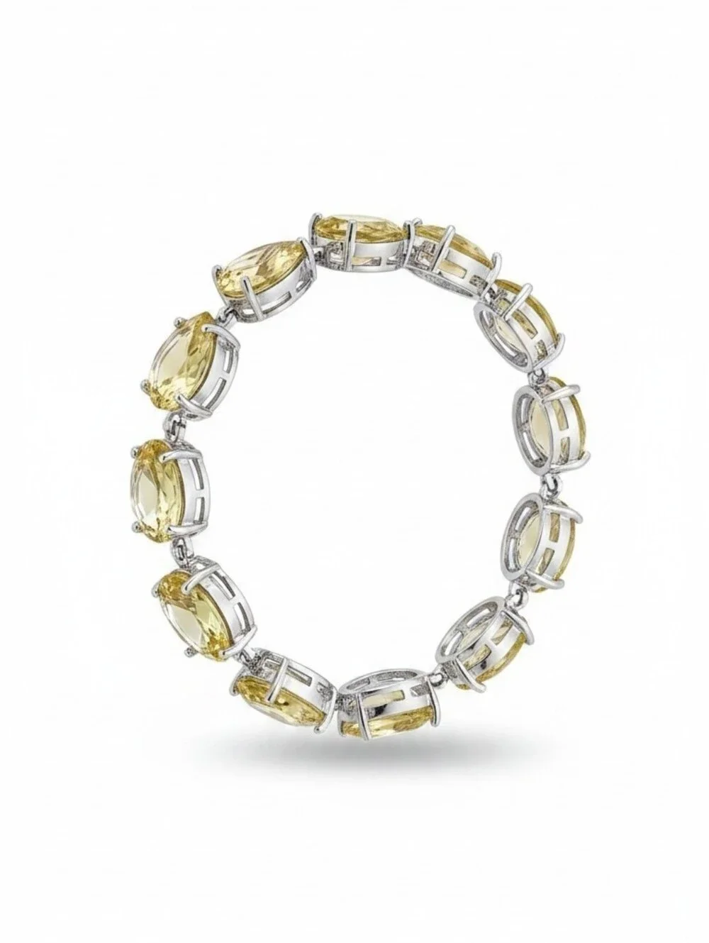 Sassified Boutique Nwt Elegant Teardrop Yellow Crystal Tennis Bracelet